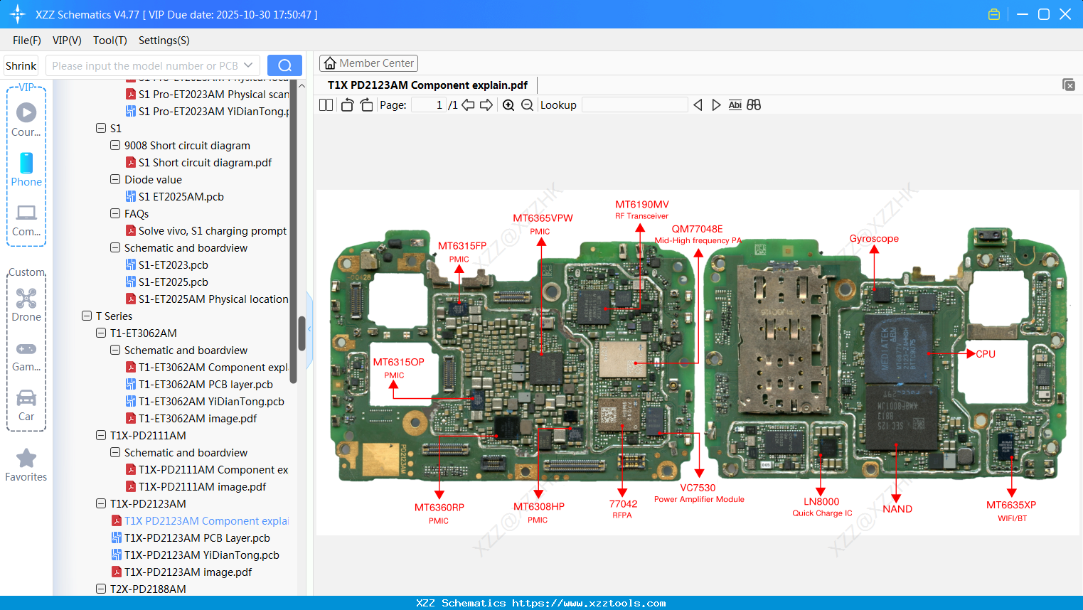 VIVO T1X PD2123AM Component Explain